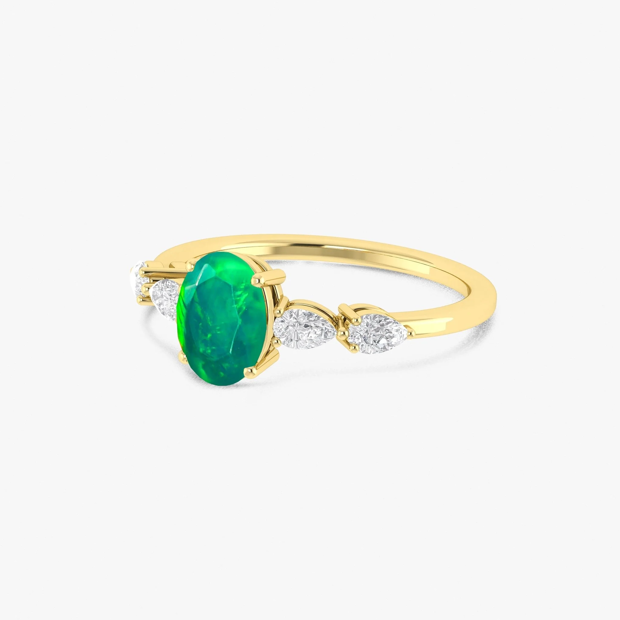 Black Genuine Opal Silver Ring for Women - Image 10