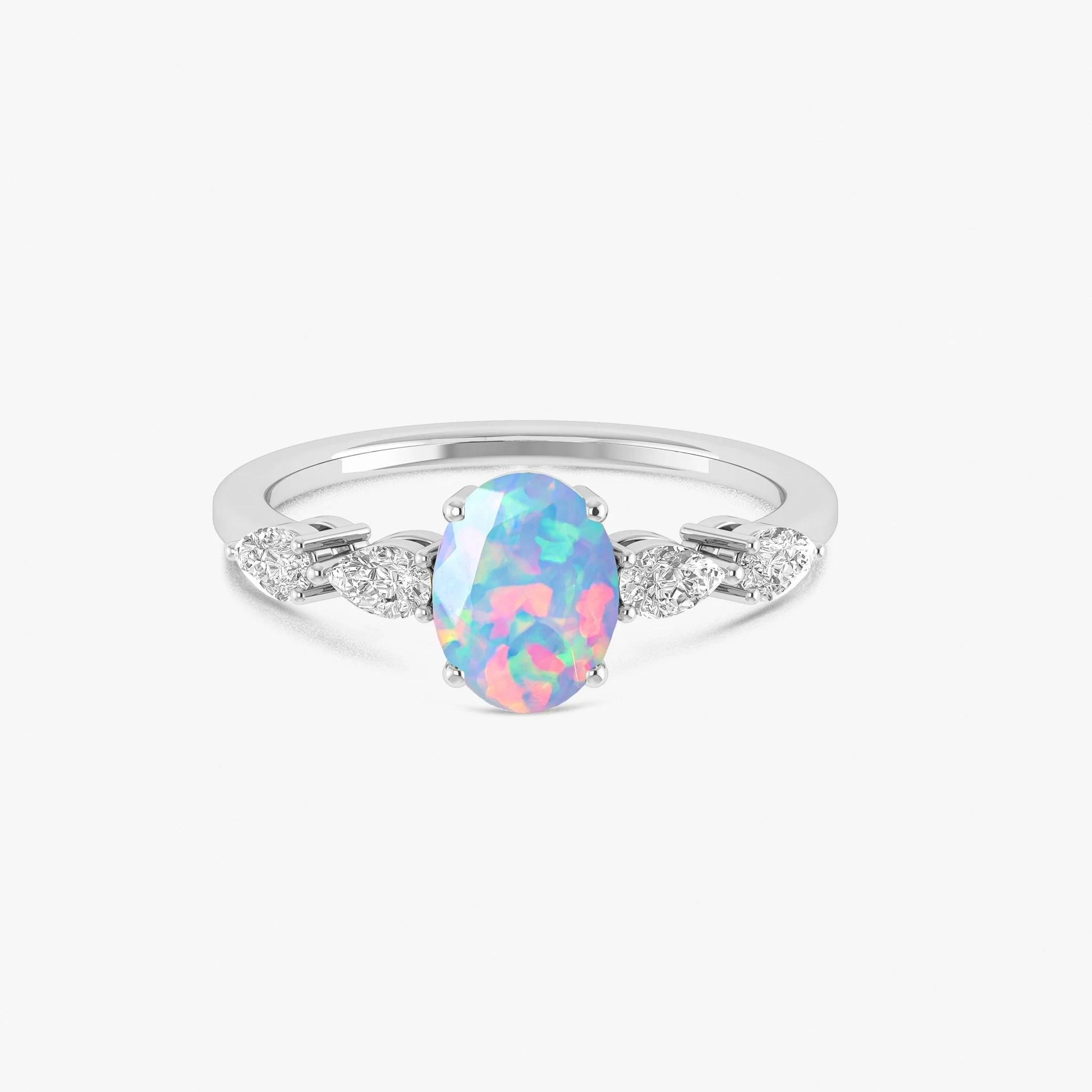 Black Genuine Opal Silver Ring for Women - Image 4