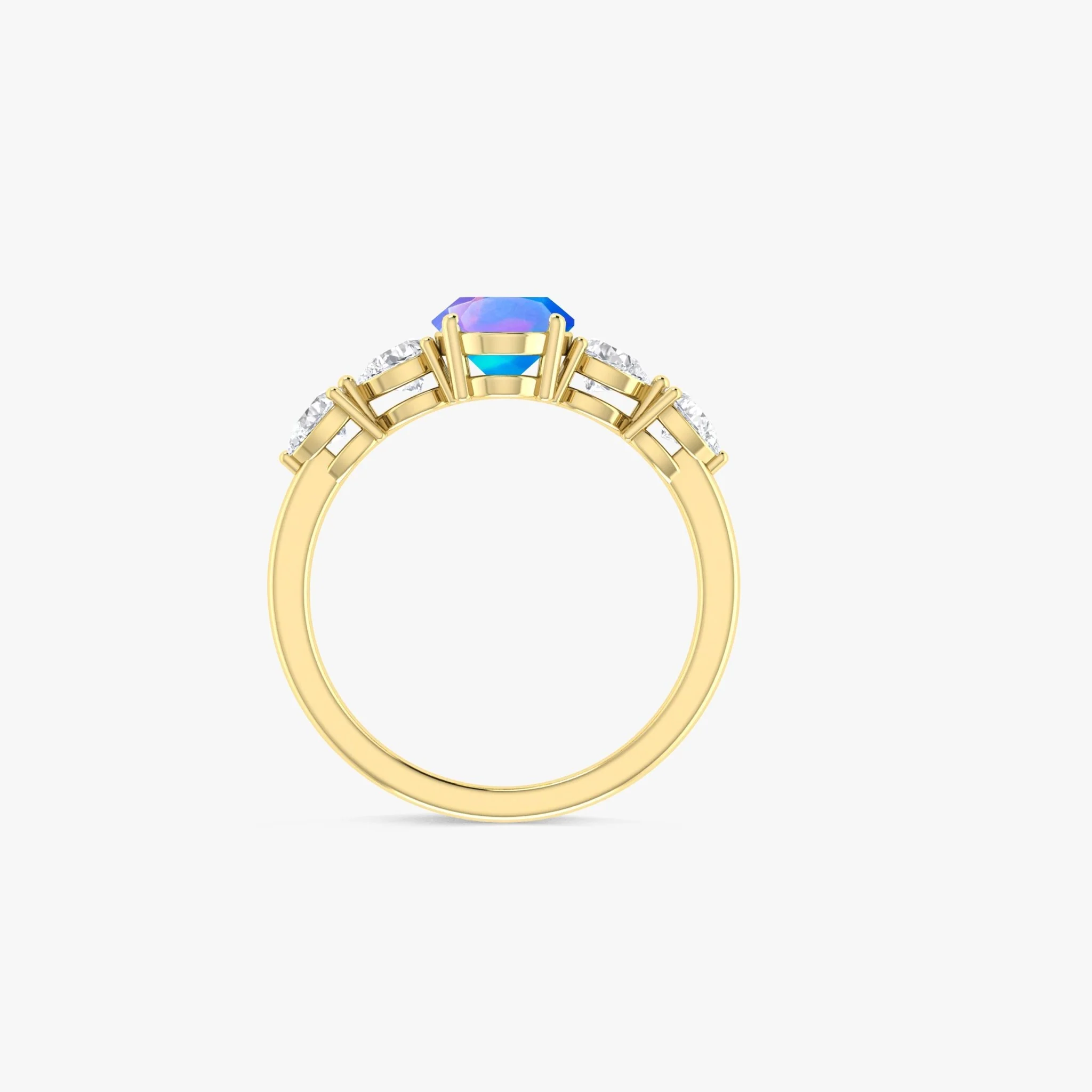 Black Genuine Opal Silver Ring for Women - Image 6