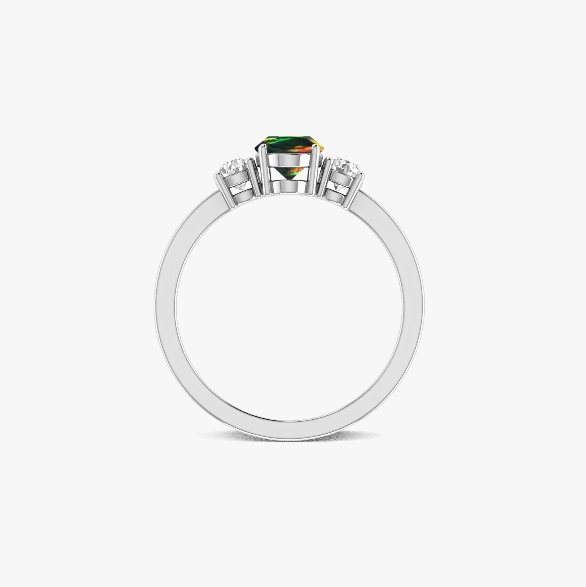 Fire Black Opal Gemstone Ring - Image 4