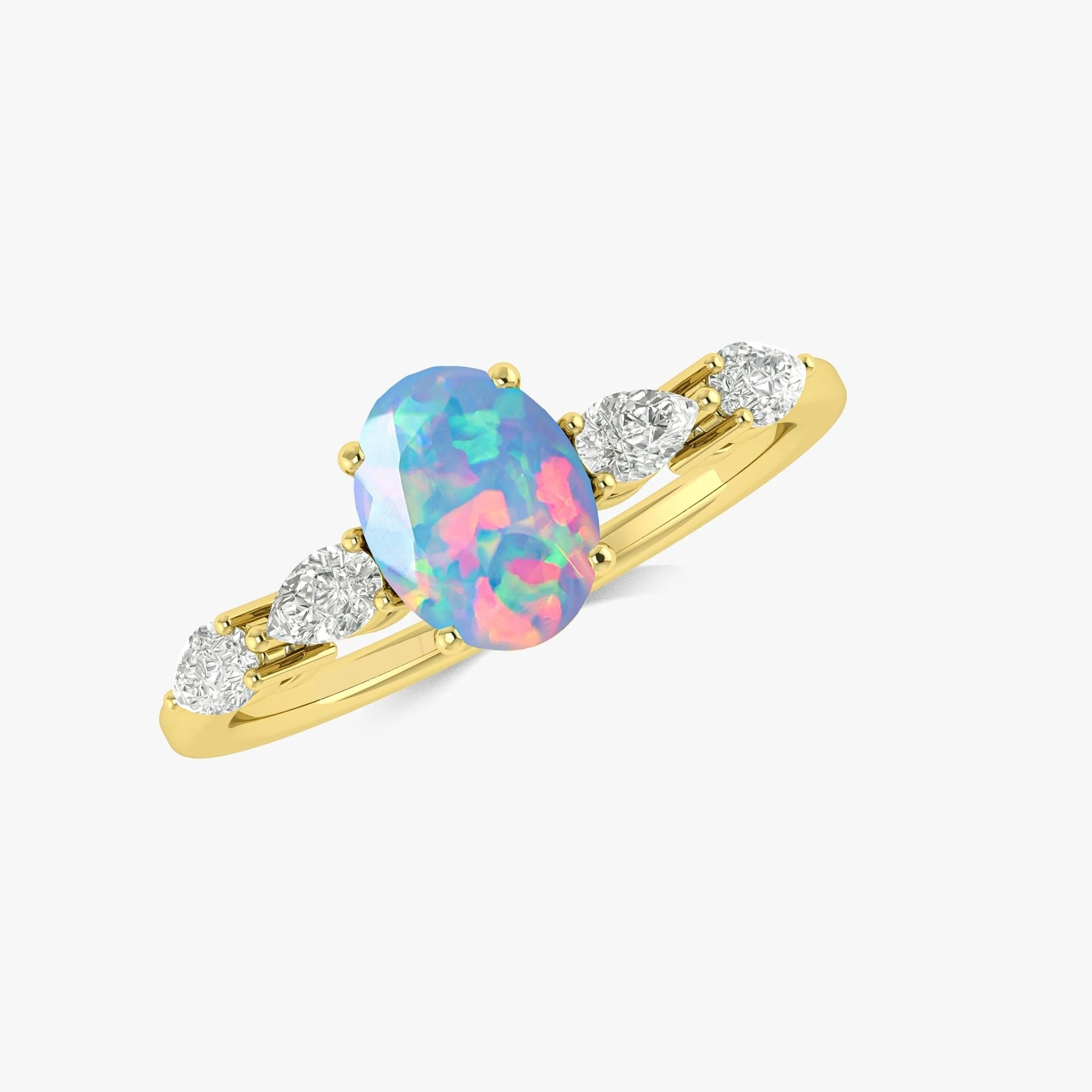 Green Genuine Opal Silver Ring for Women - Image 9