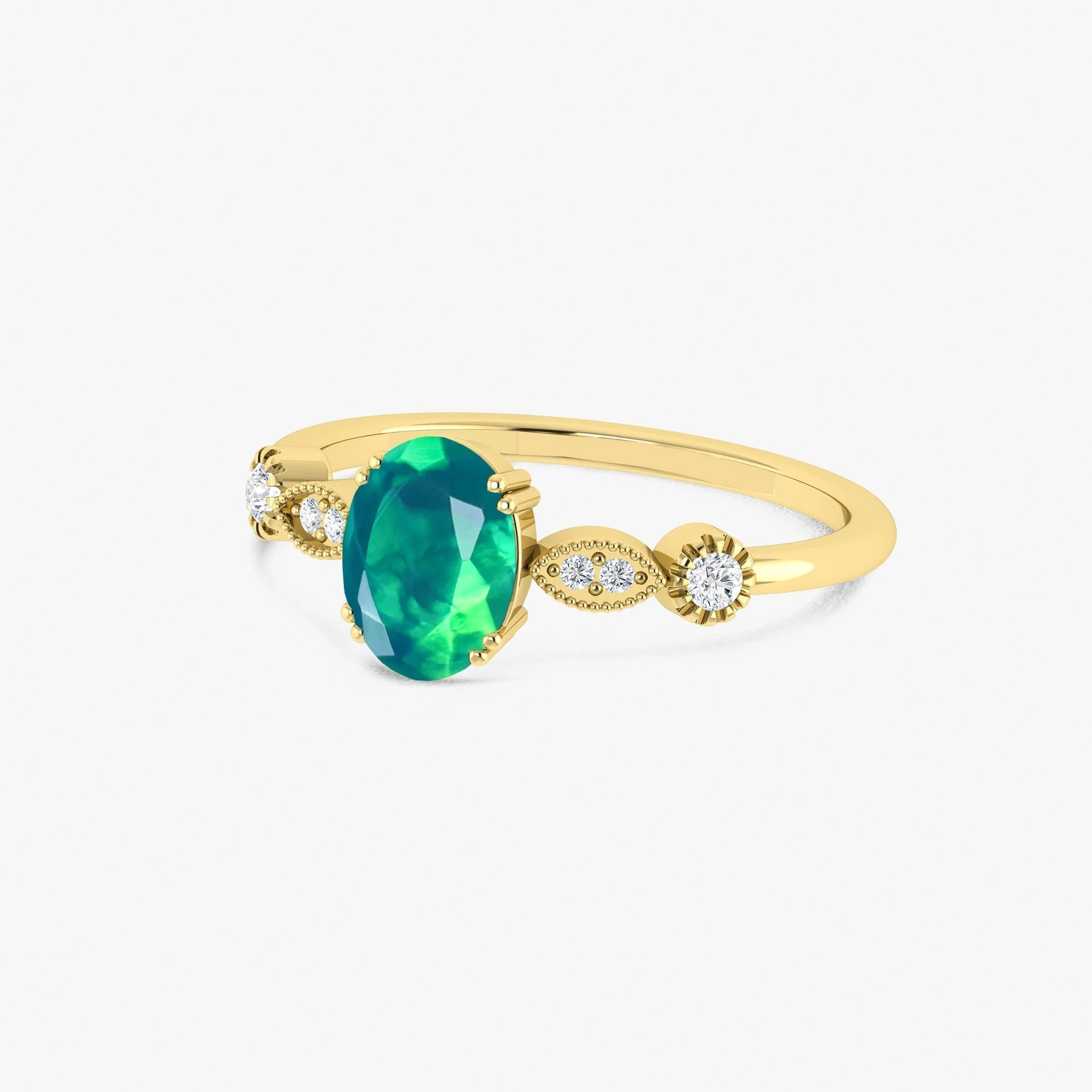 Lavender Multifire Oval Ethiopian Opal Ring for Women - Image 10