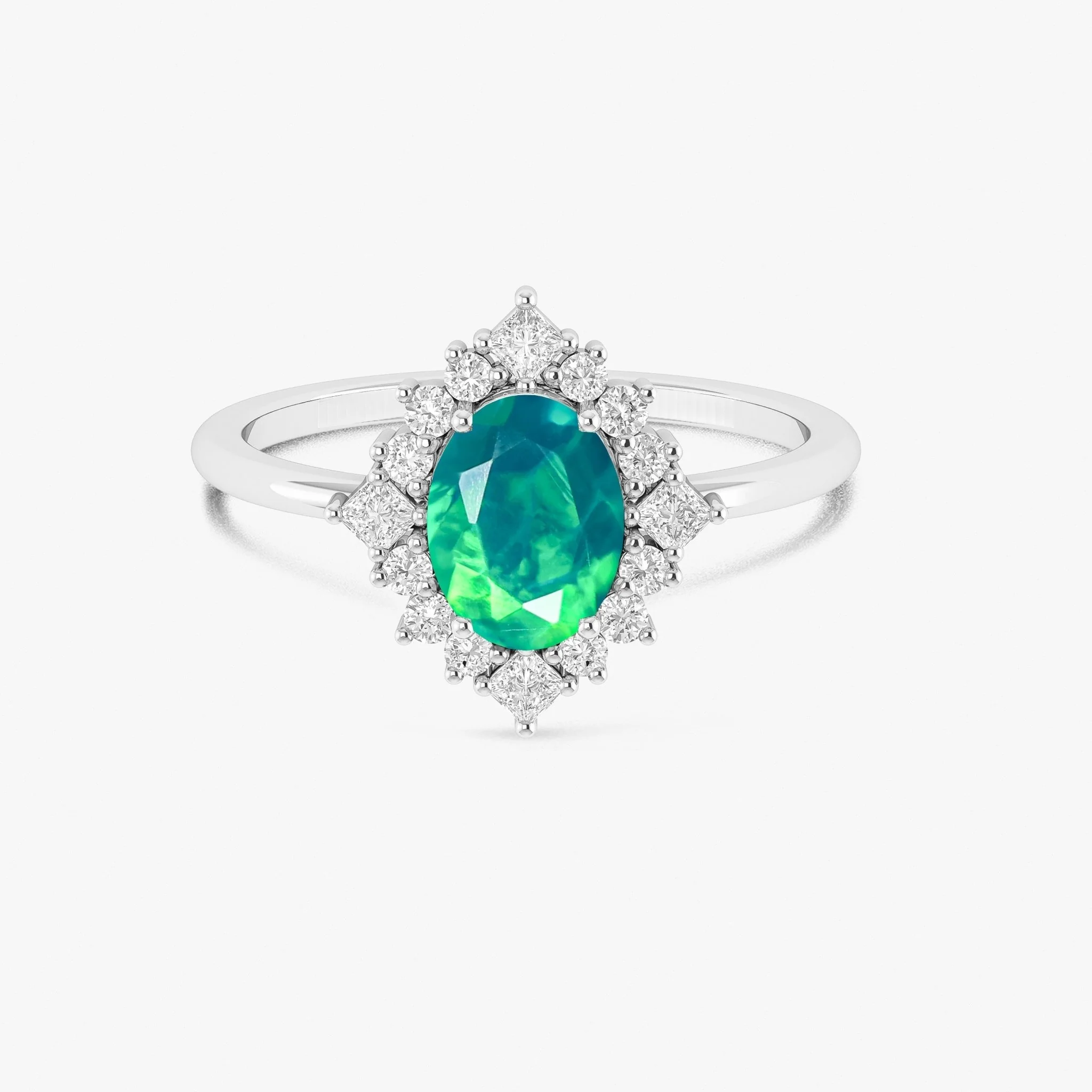 Lavender Natural Fire Faceted Ethiopian Opal Ring - Image 4