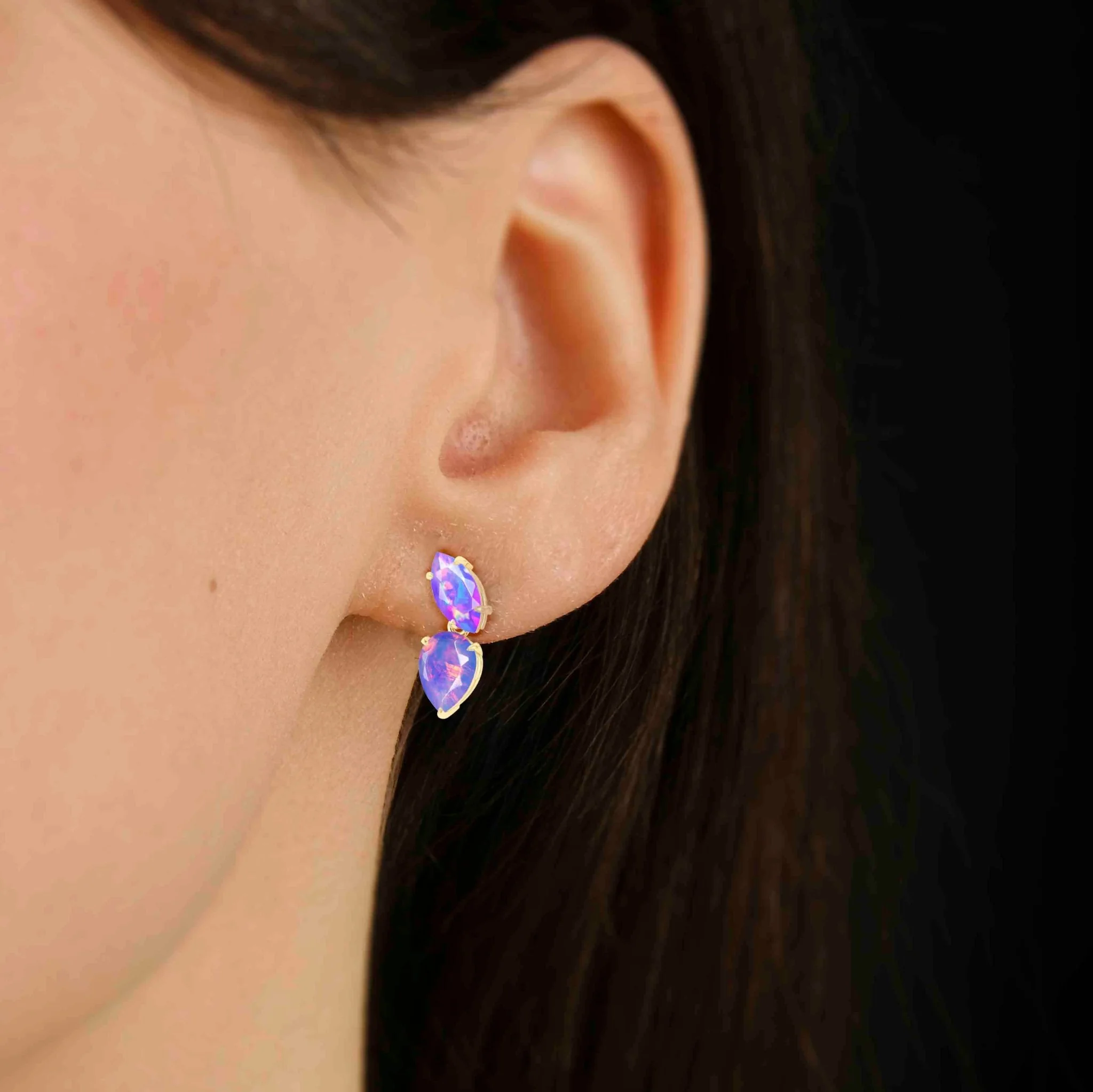Lavender Opal Stud Earring - Image 8