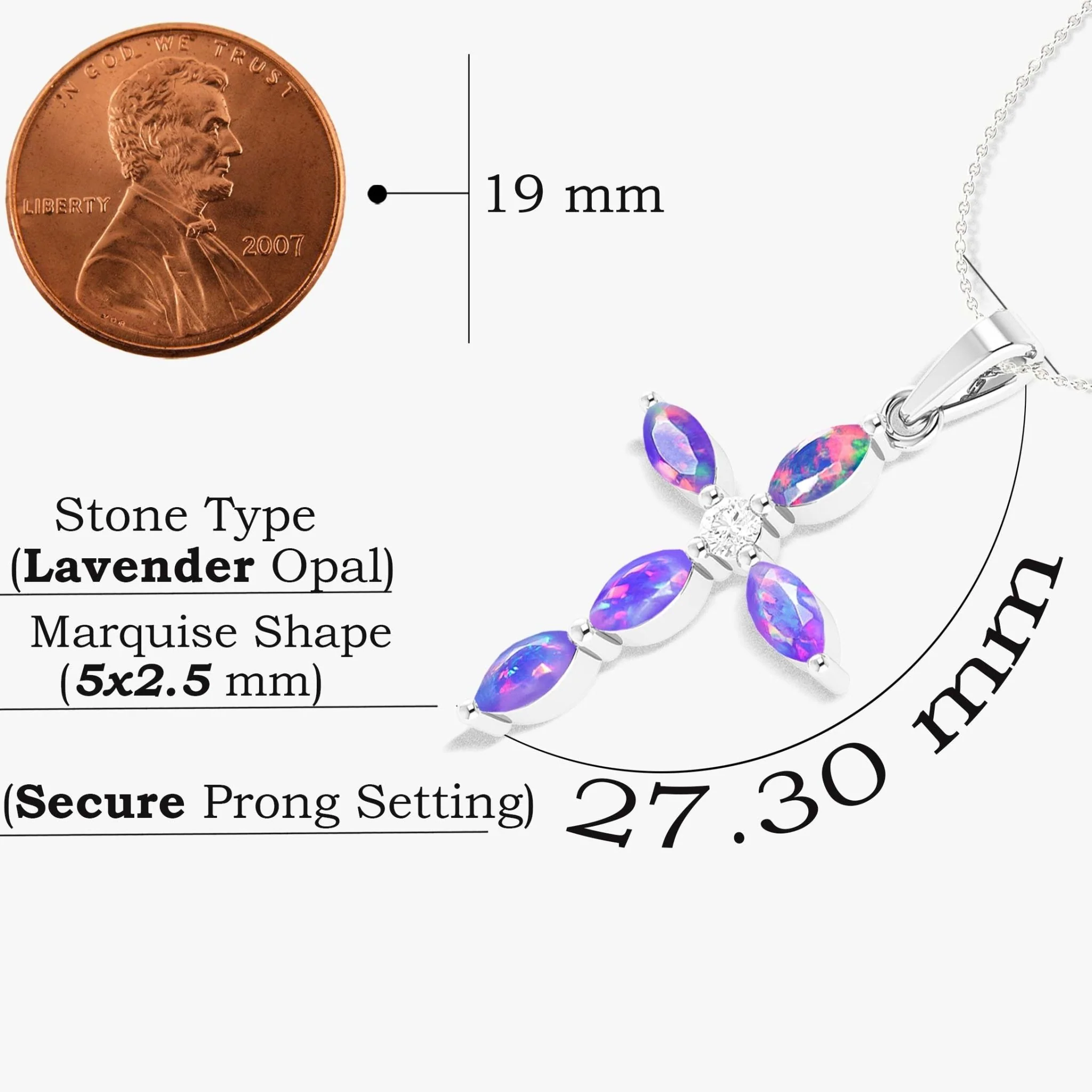Natural Multi Fire Opal Marquise Shape Gemstone Pendant Necklace - Image 13